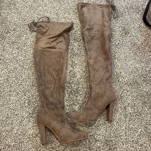 Suede thigh-high boots size 8.5
